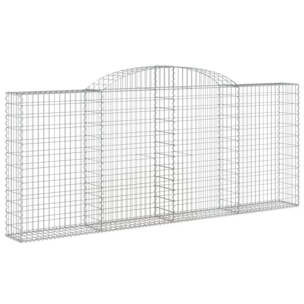 vidaXL Gabion Basket Set of 12 Silver Galvanized Iron Large Durable
