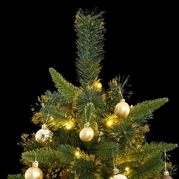 vidaXL Artificial Hinged Christmas Tree 300 LEDs & Ball Set 70.9"