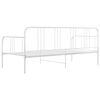 vidaXL Sofa Bed Frame White Metal Single