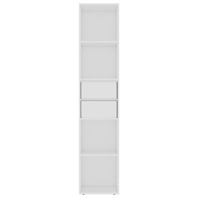 vidaXL Book Cabinet White 14.2"x11.8"x67.3" Engineered Wood