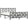 vidaXL Metal Bed Frame without Mattress with Footboard Black 63"x78.7"