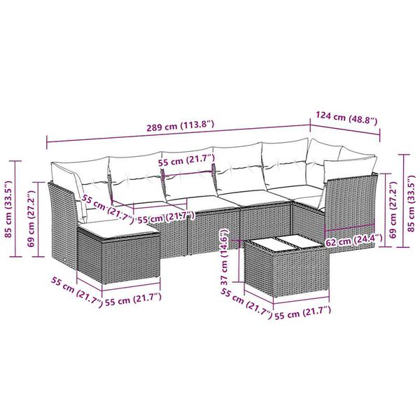 vidaXL Garden Sofa Set Light Grey, Dark Grey