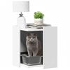 vidaXL Cat Litter Box Enclosure White Engineered wood Compact Storage