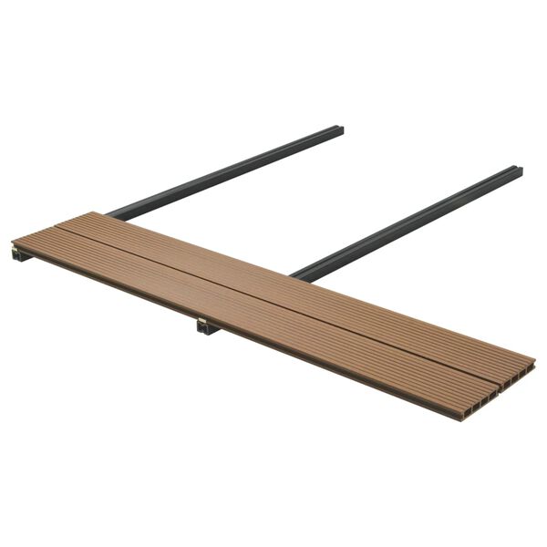 vidaXL WPC Hollow Decking Boards with Accessories 98.4 '² 7.2 ' Teak (15x45002)
