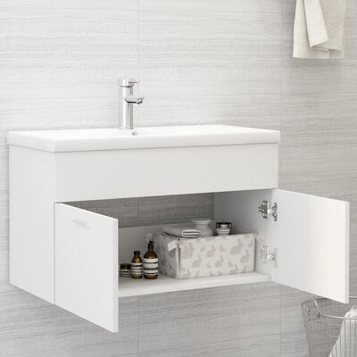 vidaXL Sink Cabinet White 31.5"x15.2"x18.1" Chipboard