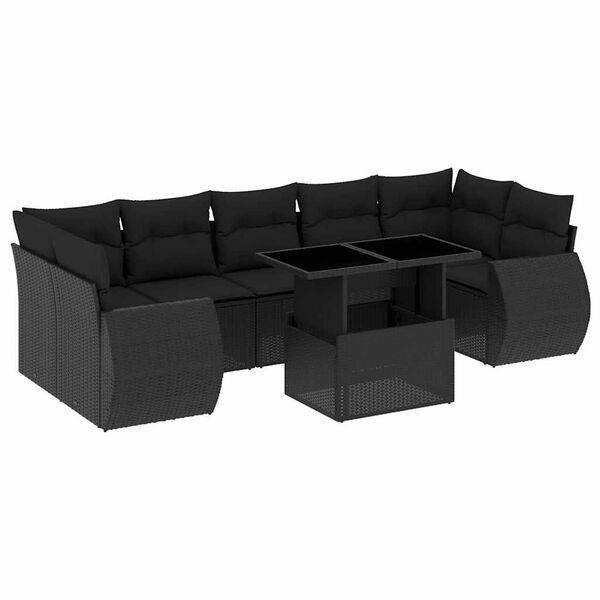 vidaXL Garden Sofa Set Black