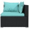 vidaXL Garden Lounge Set Black and Water Blue