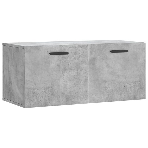vidaXL Wall Cabinet Concrete Grey Engineered Wood 31.5x14.4x13.8 in
