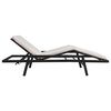 vidaXL Sunlounger Black PE Rattan Standard Adjustable Footrests