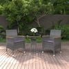 vidaXL Garden Dining Set Grey, Dark Grey Poly Rattan 3 Piece
