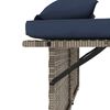 vidaXL Garden Bench Grey PE rattan Medium Adjustable Armrests