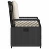 vidaXL Reclining Garden Chair Black PE Rattan, Powder-Coated Steel Medium