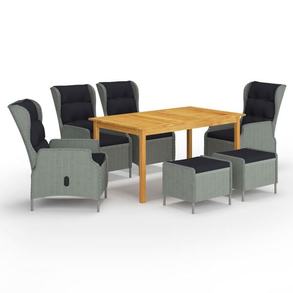 vidaXL Dining Set Light Grey, Black