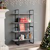 vidaXL Book Cabinet Concrete Grey Engineered Wood 39.4x11.8x55.1 in