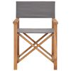 vidaXL Director's Chair Set of 2 Grey Teak wood, Polyester Standard