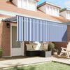 vidaXL Retractable Awning Striped Manual Blue and white 137.8" x 78.7