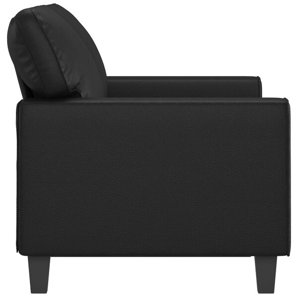 vidaXL 2-seater Sofa Black Faux leather 2-Seater Durable 2-Seater Sofa