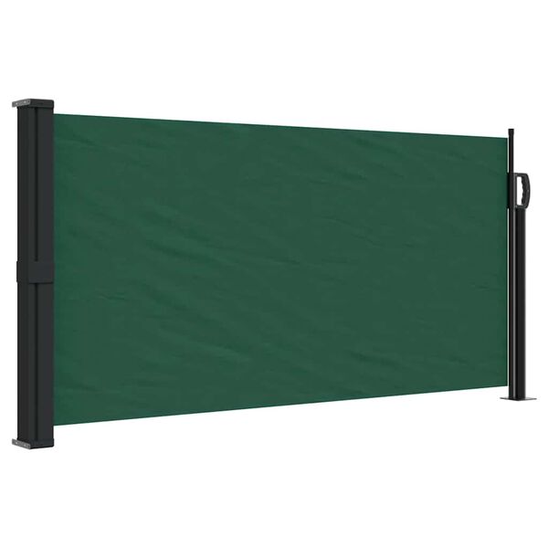 vidaXL Retractable Side Awning Dark Green