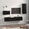 vidaXL Wall TV Cabinet Wall-mounted 4 pcs Black Oak Engineered Wood