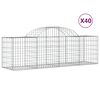 vidaXL Gabion Basket Set of 40 Silver Galvanized Iron