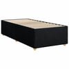 vidaXL Bed Frame Black Polyester fabric, plywood, engineered wood