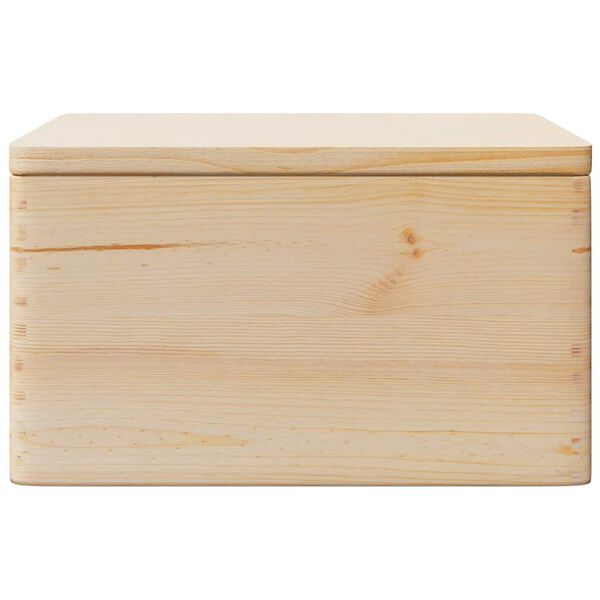 vidaXL Wooden Box Natural wood Solid pine wood Large Wooden Box