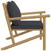 vidaXL Garden Chair Bamboo with a natural finish, Dark grey cushions