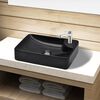 vidaXL Ceramic Bathroom Sink Basin with Faucet Hole Black