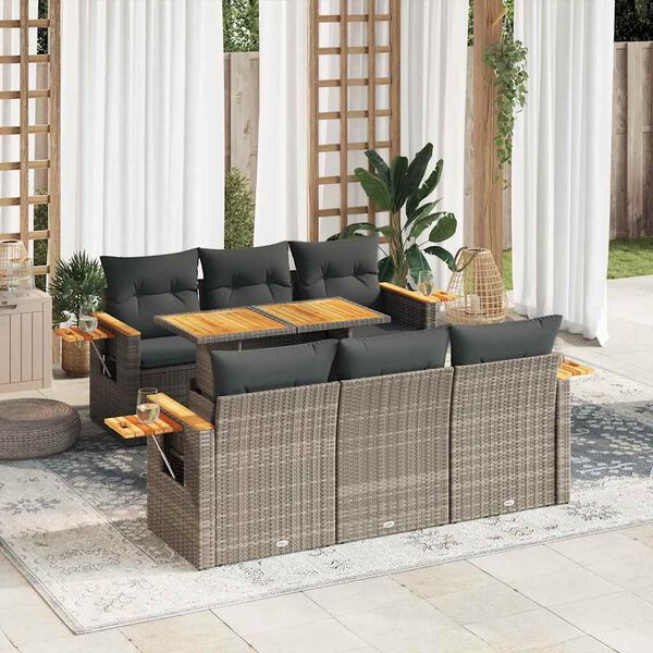 vidaXL Garden Sofa Set Grey