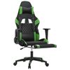 vidaXL Gaming Chair Black and Green