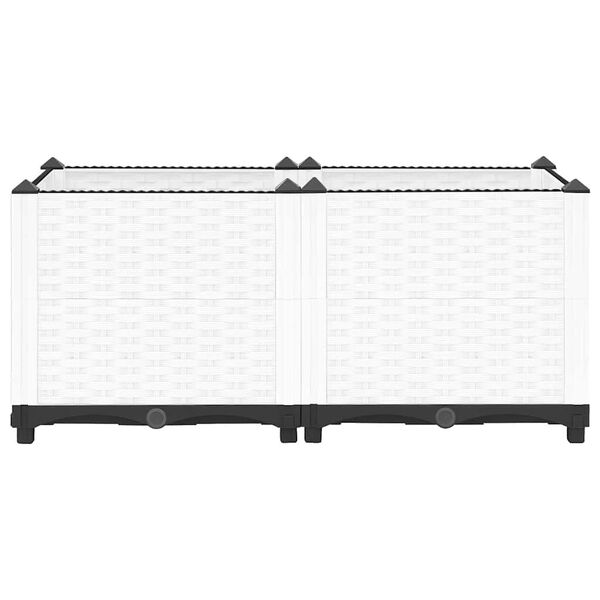 vidaXL Raised Bed White Polypropylene Medium Sturdy Raised Bed