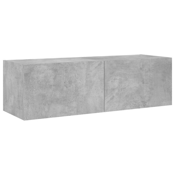vidaXL TV Wall Cabinet Concrete Gray Engineered Wood Medium