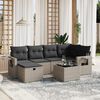 vidaXL Garden Sofa Set Grey Poly Rattan, Powder-Coated Steel Large
