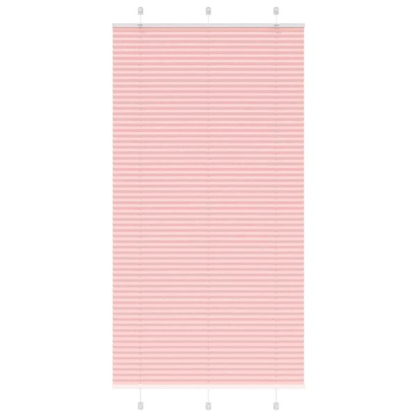 vidaXL Pleated Blind Pink 100% Polyester 41.3 x 78.7 in