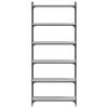 vidaXL Bookcase Grey Sonoma Engineered wood, metal 6-Tier Bookcase