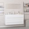 vidaXL Bathroom Furniture Set White Engineered wood and ceramic 39.4 in