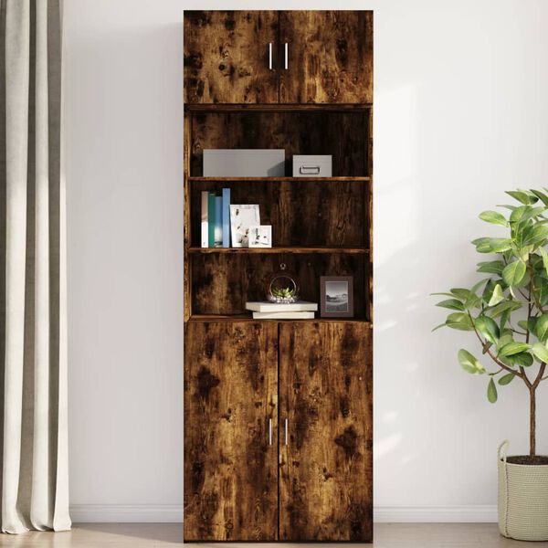 vidaXL Wall Cabinet Smoked oak Engineered wood 31.5 in wide Wall Cabinet