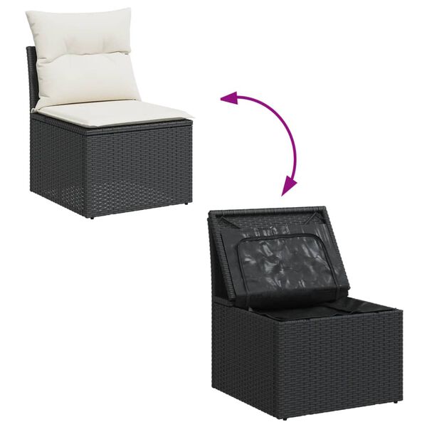 vidaXL Garden Sofa Set Black