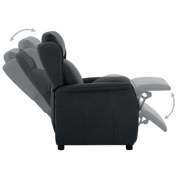 vidaXL Recliner Chair Dark Gray Fabric