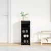 vidaXL Shoe Cabinet Black Oak Engineered wood Medium Shoe Cabinet