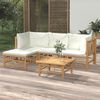 vidaXL Garden Lounge Set Bamboo natural , Cream white Bamboo, 100% polyester