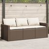 vidaXL Garden Sofa Brown, Cream White