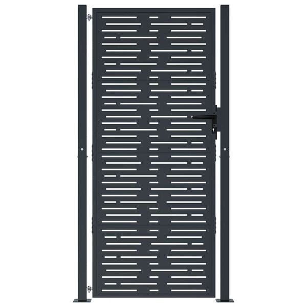 vidaXL Garden Gate Anthracite 39.4x78.7" Steel Square Design