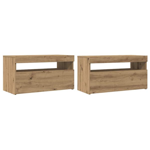 vidaXL TV Cabinet Set of 2 Artisan oak Engineered wood Medium