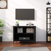 vidaXL TV Cabinet Black Engineered wood, steel TV Cabinet Rectangular