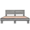 vidaXL Bed Frame Gray Sonoma Engineered Wood 63x79 in Modern Bed Frame