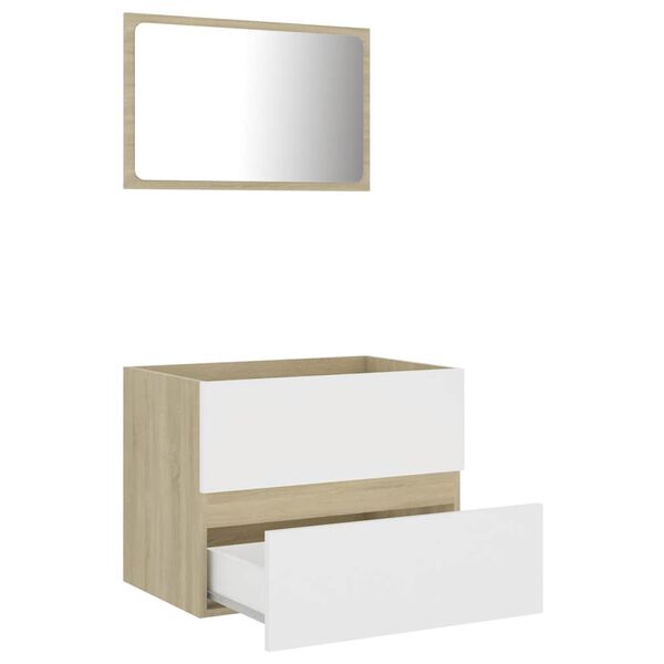 vidaXL Bathroom Furniture Set White Engineered wood Medium