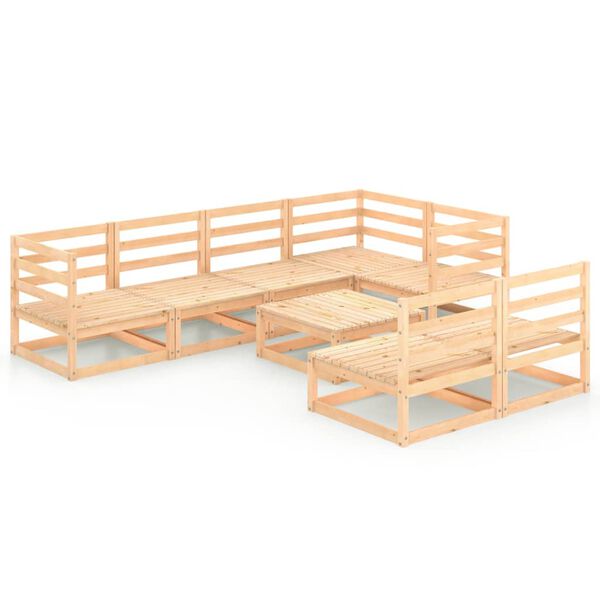 vidaXL Garden Lounge Set Brown Solid Pine Wood Stackable