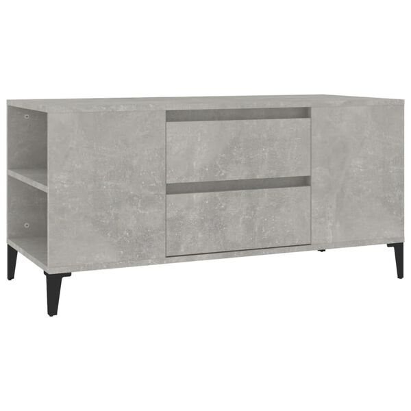 vidaXL TV Cabinet Concrete Grey Engineered Wood 40.2x17.5x19.7 in