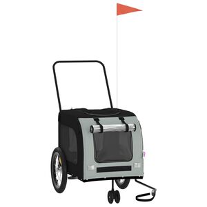 vidaXL Pet Bike Trailer Black and Grey Oxford fabric, Iron, PVC Small